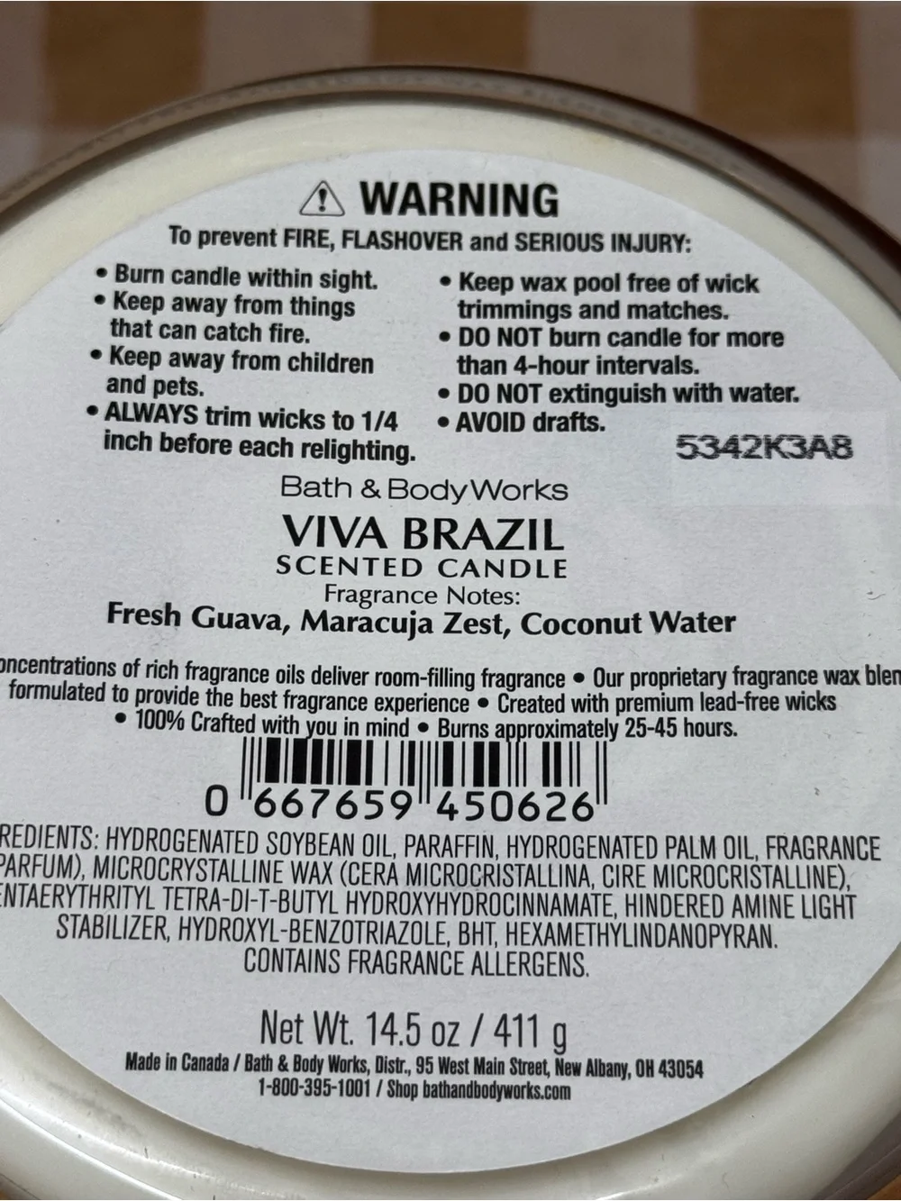 NEW B&BW Viva Brazil 3 wick candle - Picture 4 of 4